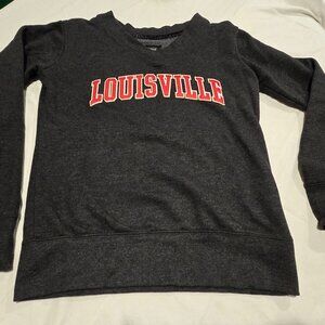 Louisville Sweatshirt Jones & Mitchell Small S Sm Gray Collegiate Pullover GUC